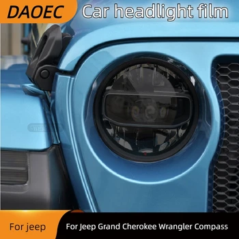 Jeep Grand Cherokee Wrangler Pusula Araba Far Tonu Füme Siyah koruyucu film Ön ışık TPU Sticker Aksesuarları
