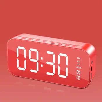 Yeni Ayna Çok Fonksiyonlu Led Dijital çift alarmlı saat Saat akıllı Bluetooth Ses Fm Radyo Sıcaklık Algılama Hafta Ekran USB