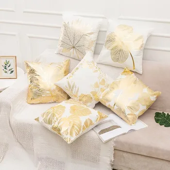 Yeni Yaldızlı geometrik yaprak yastık örtüsü basit yaratıcı yastık örtüsü ofis kanepesi yastık