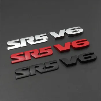 Otomatik Metal Alaşım 3D V8 V6 SR5 Logo Motor Deplasman Gövde Arka Araba Rozeti Çıkartması Krom V8 Yan Kanat Amblem Sticker Araba Styling