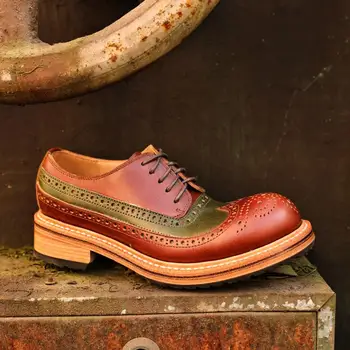 Ön satış Sipriks El Yapımı Goodyear Welted Ayakkabı erkek Kadın Hakiki Deri Tam Brogure Derby Çift Ayakkabı Iş Rahat Yeni