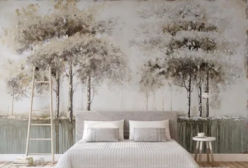 3d duvar kağıdı Modern İskandinav Tarzı Ağaçlar Orman oturma odası TV Arka Plan Duvar papel de parede