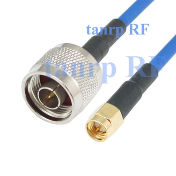 20 inç N erkek tak SMA erkek tak RF adaptör konnektörü 50 CM koaksiyel Esnek mavi ceket jumper uzatma kablosu kablosu RG402
