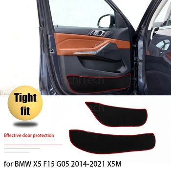 Koruyucu Mat Kapı İç Koruma Aksesuarları Koruma Halı Araba Kapı Anti Kick Pad Sticker BMW için X5 F15 G05 2014-2021X5M