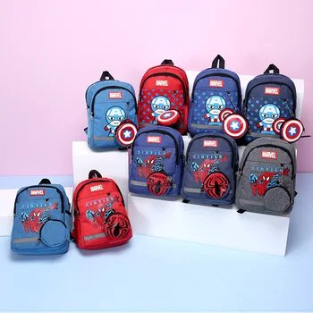 Disney Karikatür Okul Çantaları Anaokulu için Su Geçirmez Marvel Örümcek Adam Demir Adam Kaptan Erkek Çocuk Öğrenci Sırt Çantaları 2-8