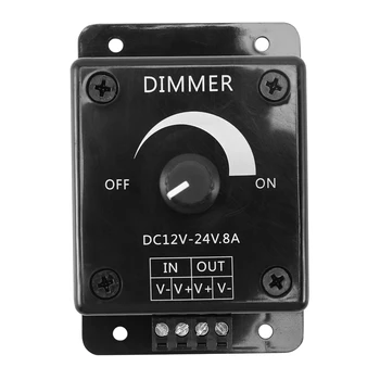 Siyah LED Dimmer anahtarı DC 12V 24V 8A ayarlanabilir Parlaklık lamba ampulü Şerit sürücü tek renk ışık güç kaynağı denetleyici