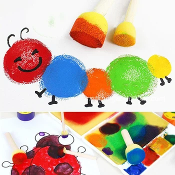 39 adet / takım Çocuk Dıy Köpük Boyama Grafiti Fırça Boyama Malzemeleri Sanat Seti El Sanatları Yaratıcı Sünger Fırçalar Komik Çizim Oyuncaklar