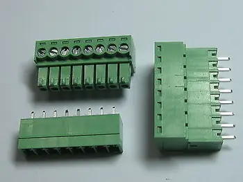 12 adet Vidalı Terminal Bloğu Konnektörü 3.81 mm 8 pin / yollu Yeşil Takılabilir Tip