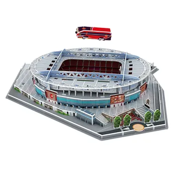 3D Bulmaca Futbol Sahası Stadyum DIY Avrupa Futbol oyun alanı oyuncakları Çocuk Monte Yapı Modeli Yapboz Brinquedos Stadyum