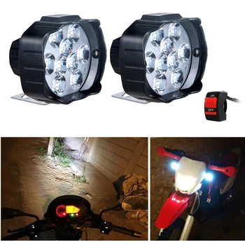 Evrensel LED projektör farlar ile uyumlu motosiklet far sürüş ışıkları siyah