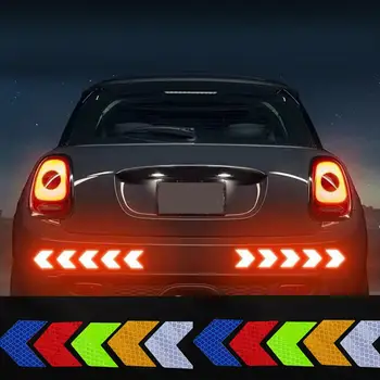 12 ADET Araba Gece Uyarı Yansıtıcı Sticker Scratch Modifiye Ok Şekilli Elektrikli Motosiklet Araba Vücut Sticker Yansıtıcı Şeritler