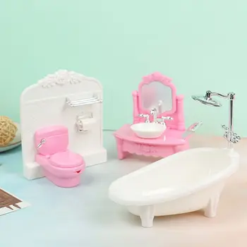 Bebek Simülasyon Küvet Lavabo Tuvalet Eşleşen Model Çocuk Kız Oyuncak Banyo Mobilyaları Banyo Aksesuarları Çocuk Oyuncak Mini Mobilya