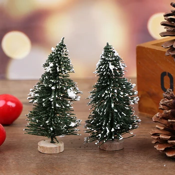 2 adet 1/12 Dollhouse Minyatür Noel Ağacı Noel Süslemeleri Malzemeleri Küçük Çam Ağacı DIY Mini Noel Ağacı 8.5 cm
