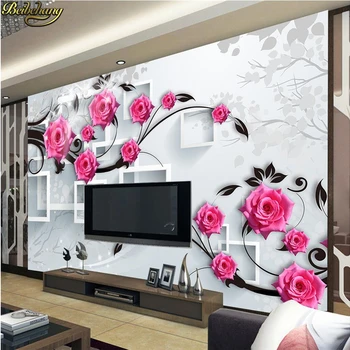 beibehang Özel fotoğraf duvar kağıdı büyük duvar duvar çıkartmaları rüya gül çiçek 3d stereo moda duvar TV duvar papel de parede