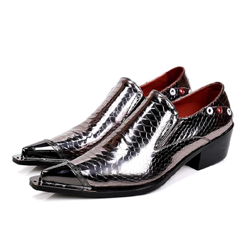 Sapato sosyal erkek yüksek topuklu patent hakiki deri timsah derisi ayakkabı elbise düğün oxford klasik sivri resmi ayakkabı erkekler