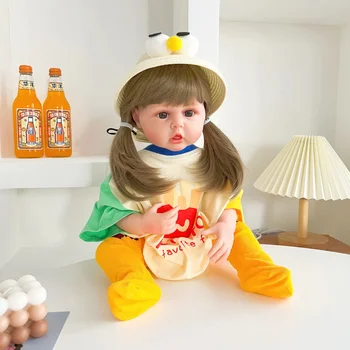 Saskıa 22 İnç El Yapımı Gerçekçi Yenidoğan Bebek Bebek Boyalı Bebe Gerçekçi Boyalı Bebek muñecas para niñas
