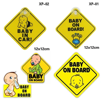 1 adet Bebek Araba Sticker Uyarı İşareti Mıknatıs Otomobiller Yansıtıcı Güvenlik Sevimli Manyetik Etiket