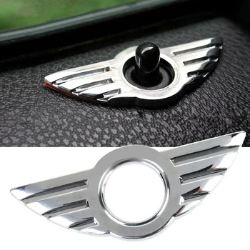 1 Adet Gümüş Krom Araba Kapı Pin Kilidi Kanat Amblem Badge Sticker 3D Amblem Çıkartması Araba Oto Aksesuarları Evrensel Araba Çıkartması