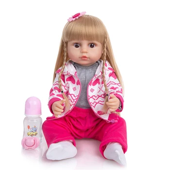 22 İnç Tam Silikon Vücut Yeniden Doğmuş Bebek Banyo oyuncak bebekler 55 CM Gerçek Dokunmatik Prenses Bebe Boneca Bebekler Oyuncak Çocuklar DIY Oyun Arkadaşı Hediyeler