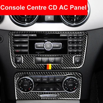 Araba Styling Karbon Fiber Merkezi Konsol CD ve AC Klima Paneli ayar kapağı Sticker Benz GLK X204 2013-2015 Dekorasyon