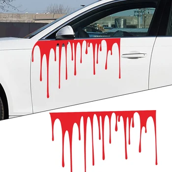 PVC Kırmızı Terör Kan Grafik Vinil Çıkartmalar Araba Gövde Yan Kapı Çıkartması DIY Dekorasyon Yüksek Sıcaklık Dayanımı Su Geçirmez