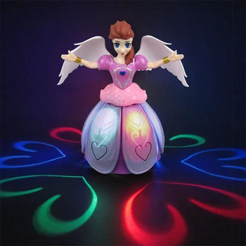 360 Dönen Bebek Prenses Bebek Oyuncak Müzikal Yanıp Sönen Elektrikli Dans Buz Kar Kraliçesi Oyuncak Bebekler Kızlar İçin Yürümeye Başlayan