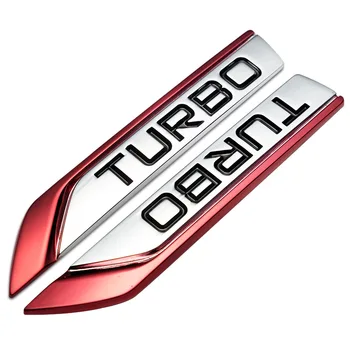 1 Çift 3D Metal TURBO Amblem Rozet Çıkartması Çamurluk Yan Araba Kanat Aksesuarları ST RS Fiesta Mondeo Tuga Fusion 2