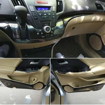 Honda Odyssey 2009-2014 için İç Merkezi Kontrol panelli kapı Kolu 3D / 5D Karbon Fiber Etiketler Çıkartması Araba styling Kesilmiş Vinil