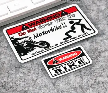 Komik yok Vida İle Benim Motosiklet Uyarı Sticker Yansıtıcı Vinil Etiket Bisiklet Çıkartması Motosiklet Araba Styling Scooter İçin