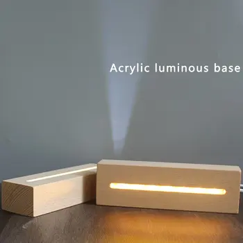 Yeni Romantik 3D Lamba Tutucu Ahşap Lamba Tabanı Gece Lambası Düğün Dekor Aydınlatma Armatürü Akrilik Modern USB Şarj Ev Hediye