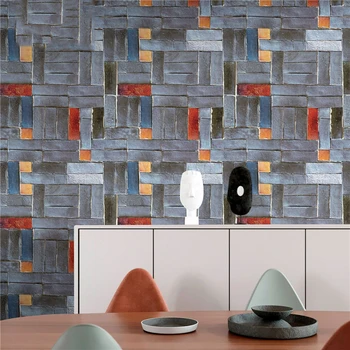 Retro Tuğla Kendinden yapışkanlı Desen Duvar Kağıdı Oturma Odası Yenileme Ev Dekorasyon Duvar Koruyucu Su Geçirmez PVC Duvar Sticker