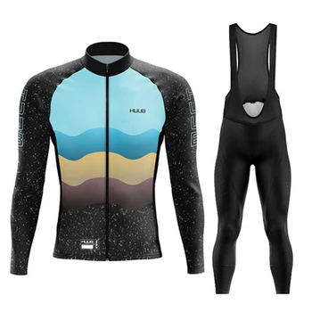 HUUB Bisiklet Jersey Seti Premium Anti-UV Uzun Kollu Yokuş Aşağı Bisiklet Takım Elbise Sonbahar Çabuk Kuru Pro yarış üniforması 2023