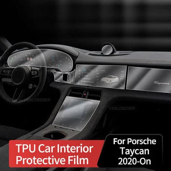 Porsche Taycan 2020 için 2021 2022 Turbo S Kendini Tamir Araba İç Merkezi Konsol Dişli Pano TPU Boya koruyucu film