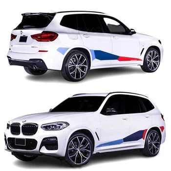 Çift Spor Yan Vücut Etek Bel Hattı Şerit M Performans Çıkartmalar Vinil Çıkartması Grafik BMW X3 2018 2019 2020 2021 2022
