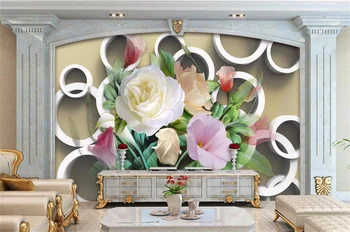 Özel duvar resmi İpek Duvar Kağıdı Gül Çiçek 3D Fotoğraf Duvar Kağıdı Arka Plan Oturma Odası Yatak Odası İçin Duvar Kağıdı Rulo Ev Dekor