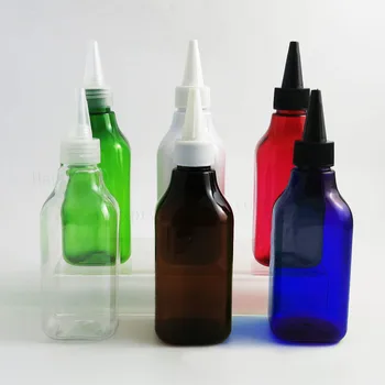 20x200 ml Seyahat Boş Eğim Omuz Kare PET Plastik Şampuan şişeleri Emzik Ucu Kapakları 200 ml Doldurulabilir Krem Kapları